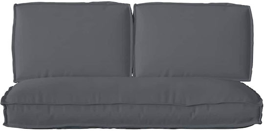 vidaXL Waterproof Garden Chair Cushion with Backrest Oxford Grey 3 Pieces