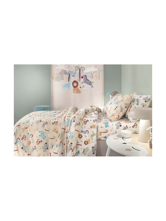 Guy Laroche Σετ Σεντόνια Μονά Βαμβακερά Jungle Natural 165x250cm 3τμχ