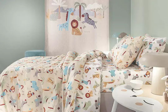 Guy Laroche Сет Единични Памучни Спални Комплекти Jungle Natural 165x250см 3 Бройки