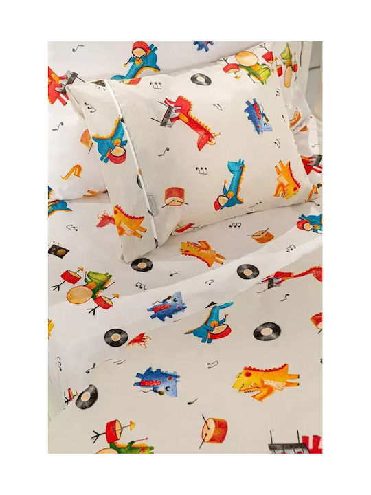 Guy Laroche Set Kids Sheets Cotton Band Natural 165x250cm 3 Pieces