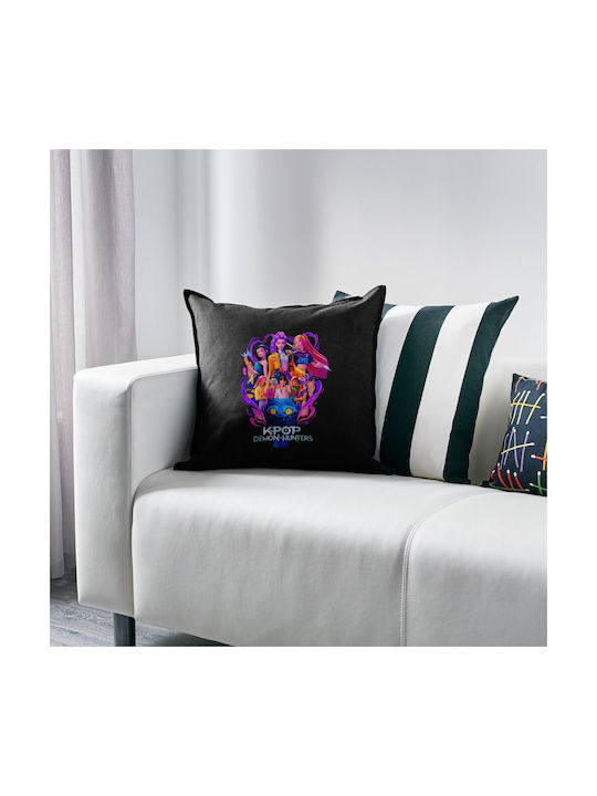 Koupakoupa Kpop Demon Hunters Huntrix Sofa Cushion 100% Cotton Black 50x50cm