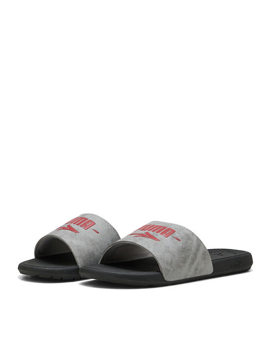 PUMA Kids' Flip Flops Slides Gray Cool Cat 2.0