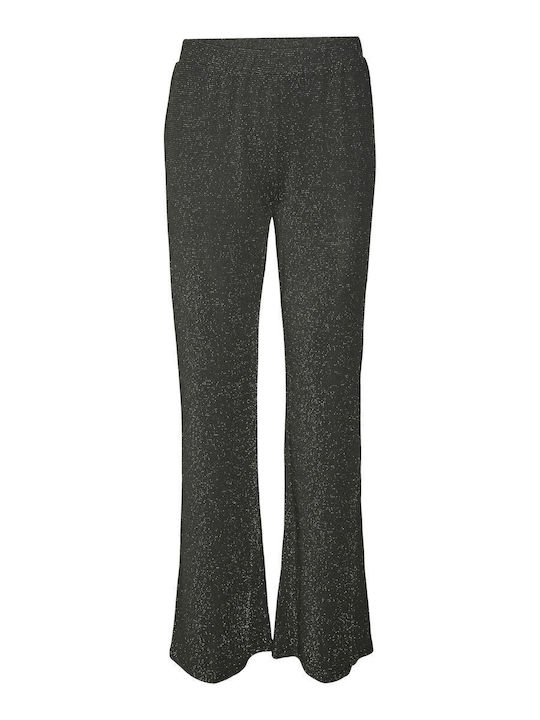 Damen Stoff Hose mit Gummizug Black