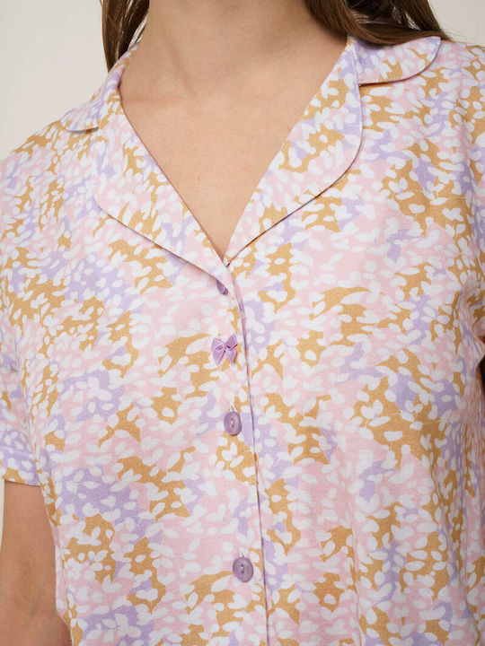 Vamp Sommerliches Damen-Schlafanzug-Set Lilla Pastell