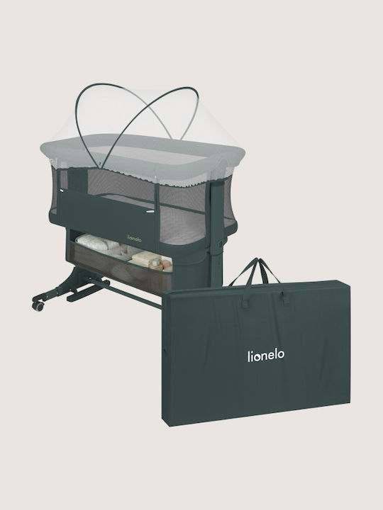Lionelo Cradle Jodie with Mattress Side Opening and Wheels Green