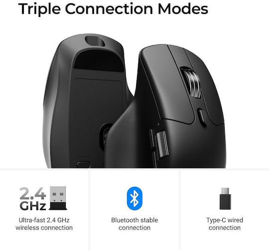 Keychron M6S-A23 Wireless Ergonomic Bluetooth Mouse Black