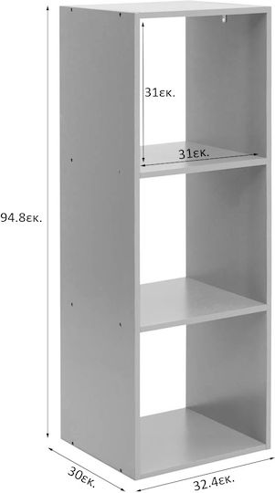 F-v Mix'n Modul Bibliotecă De Pardoseală Din Lemn Verde 32.4x30x94.8cm