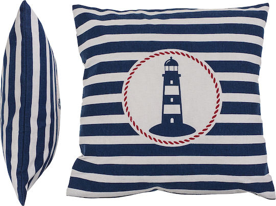 Out of the Blue Throw Pillow White-Blue 40x40cm