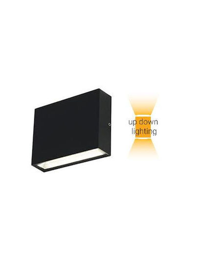 Fos me Επιτοίχιο Εξωτερικό Φωτιστικό LED IP65 6W με Φυσικό Λευκό Φως Διπλής Δέσμης