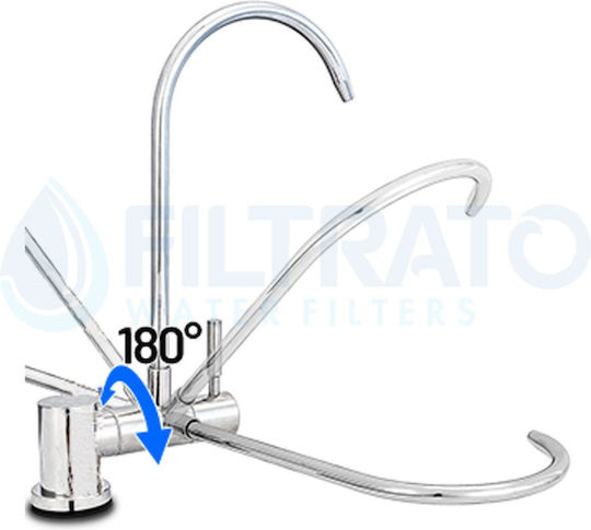Einzelner Wasserhahn Gebogen Edelstahl Satin Filtrato F02d-s-180 Deluxe