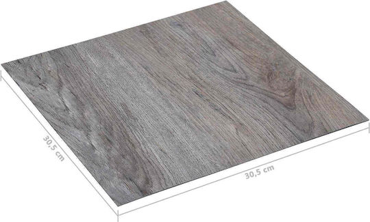 vidaXL Set Plastic Floor PVC with 55 Tiles 1.5mm M30.5xP30.5cm Brown