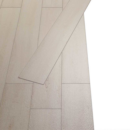 vidaXL Set Plastic Floor PVC with 36 Tiles 2mm M91.5xP15cm White