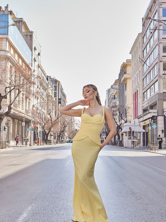 Summer Maxi Dress for Wedding and Christening Yellow