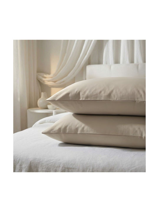 Marwa Σετ Μαξιλαροθήκες με Φάσα 013 Cream 50x70εκ.