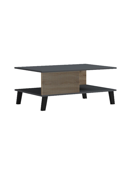 Rectangular Central Coffee Table Tuscany from Solid Wood with Lifting Mechanism Anthracite W83xL54xH34cm