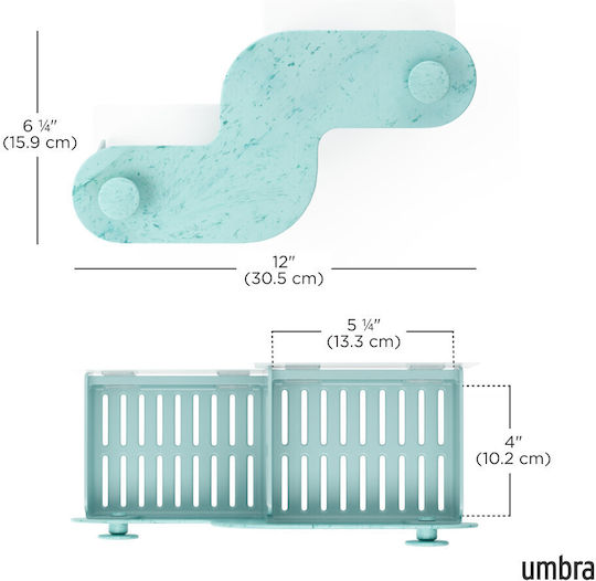 Umbra Wall Mounted Bathroom Plastic Shelf 30x13x13cm Blue