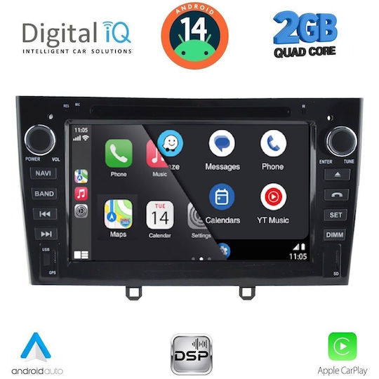 Digital IQ Car Audio System for Peugeot 308 2007-2012 Bluetooth USB Wi-Fi GPS Apple CarPlay Android Auto with 7 Inch Touch Screen DIGITAL IQ MSD 083BL CPA
