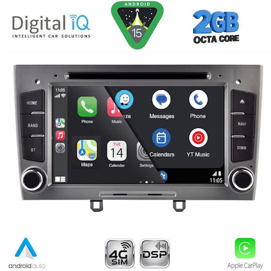 Digital IQ Ηχοσύστημα Αυτοκινήτου για Peugeot 308 2007-2012 (Bluetooth/USB/WiFi/GPS/Apple-Carplay/Android-Auto) με Οθόνη Αφής 7"