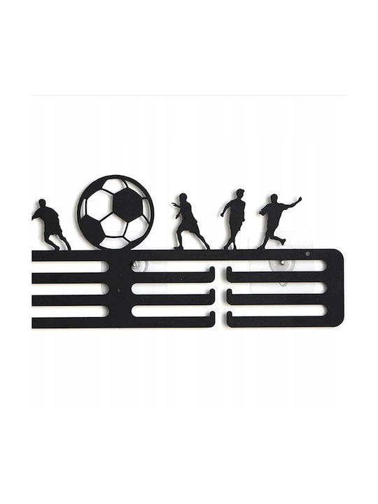 Agățătoare De Perete Metalică Cu 12 Compartimente Neagră 40x15cm 4 Bucăți