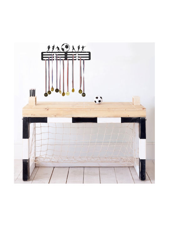 Agățătoare De Perete Metalică Cu 12 Compartimente Neagră 40x15cm 4 Bucăți