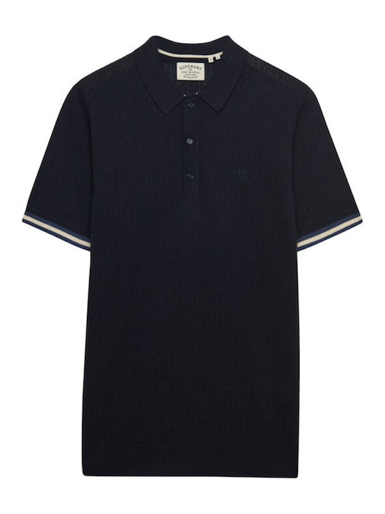 D2 Stud Polo Short Sleeve Blouse Classic Navy Stag