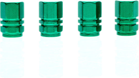 Extremo Tuning Valve Caps 4 Pieces Green Schrader Seal