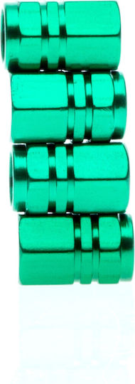 Extremo Tuning Valve Caps 4 Pieces Green Schrader Seal