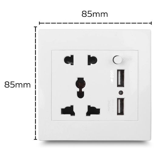 Cameră De Supraveghere Ascunsă Priză De Perete Internațională Iuni Pr2 Wi-Fi 64GB Full HD 2 Porturi USB-A