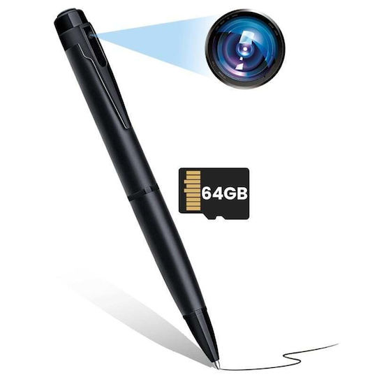 Cameră Ascunsă Stilou Full Hd Iuni W10 64gb Înregistrare Audio-video Fotografie