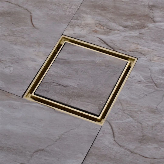 Sifon Dublu De Alamă Pentru Chiuvetă Cu Dimensiunea 10x10cm Bronz