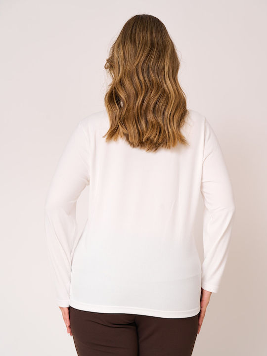 Women's Long Sleeve Turtleneck Blouse White