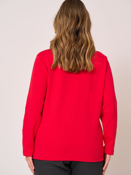 Damen Langärmeliges Rollkragenpullover Rote