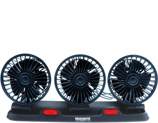 Einparts Triple 12v Car Fan Adjustable Modes