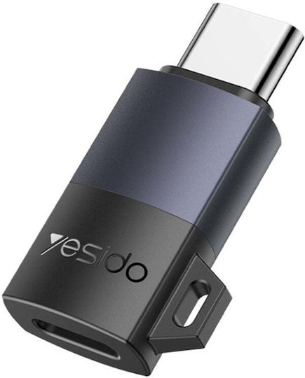Otg Adaptor Lightning To Type-c 60w 480mbps Aluminum Alloy Yesido Silver