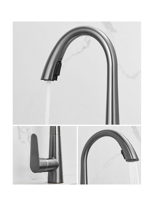 Kitchen Faucet Counter with Shower Gray