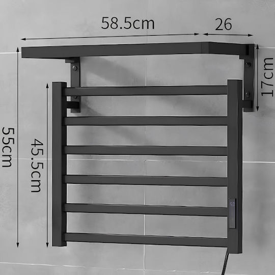 Suport Electric Pentru Prosoape 60W 58x55cm Negru