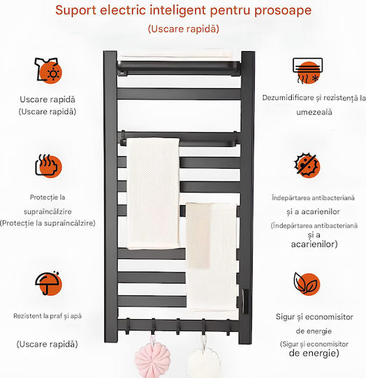 Electric Towel Rail 70W 96x58cm Black