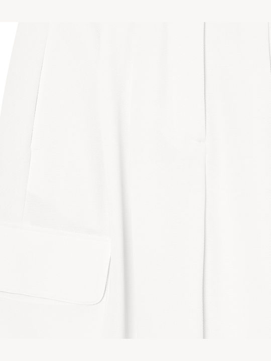 Damen Hochbund Stoff Cargo Hosen in Regulärer Passform Beige