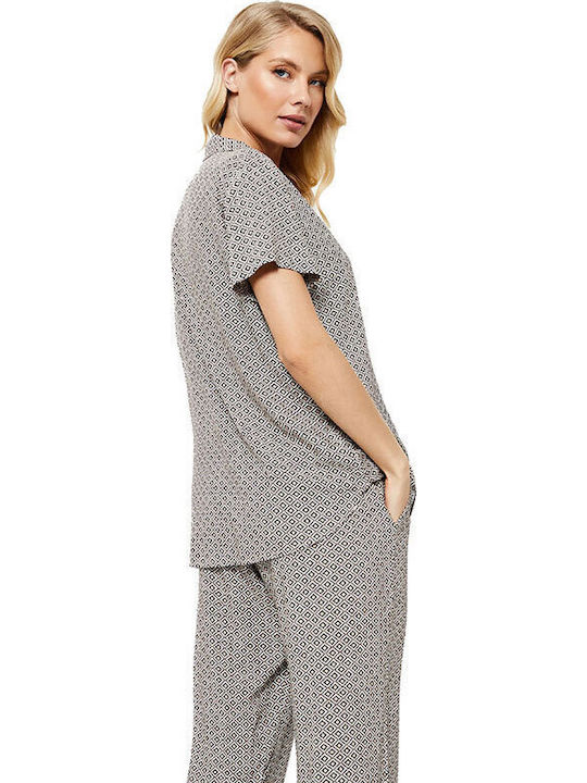 Aruelle Aruelle Damen Sommer Schlafanzug Set Braun Aruelle Aruelle Damen Sommer Schlafanzug Set Braun