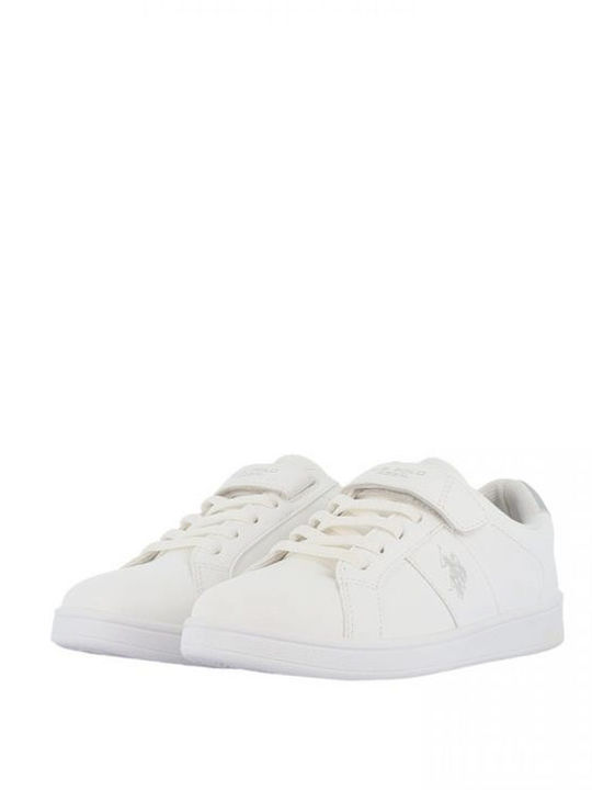 Kids Sneakers with Hoop & Loop Closure White