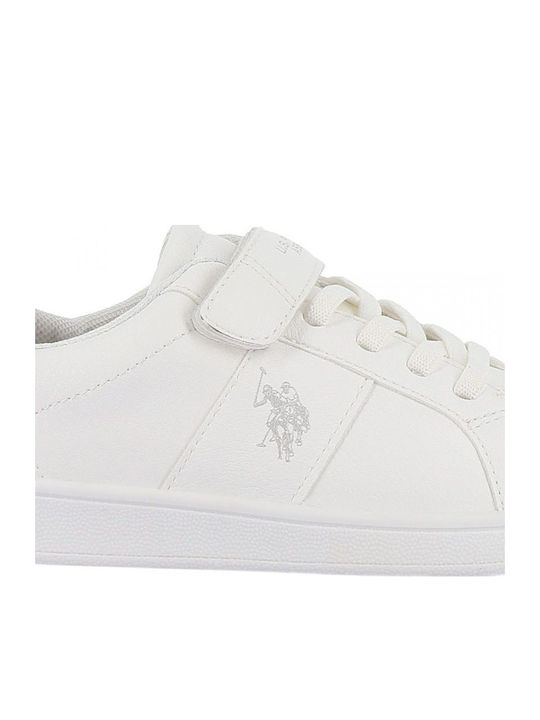 Kids Sneakers with Hoop & Loop Closure White