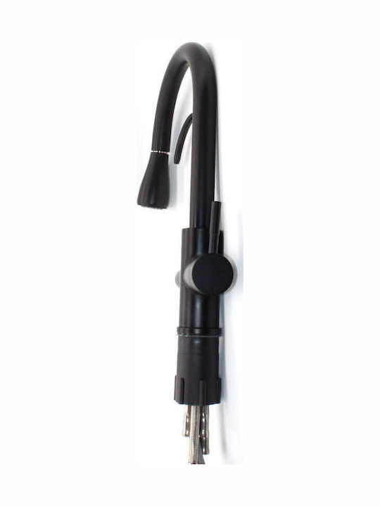 Landsh Tall Counter Kitchen Faucet Inox Black