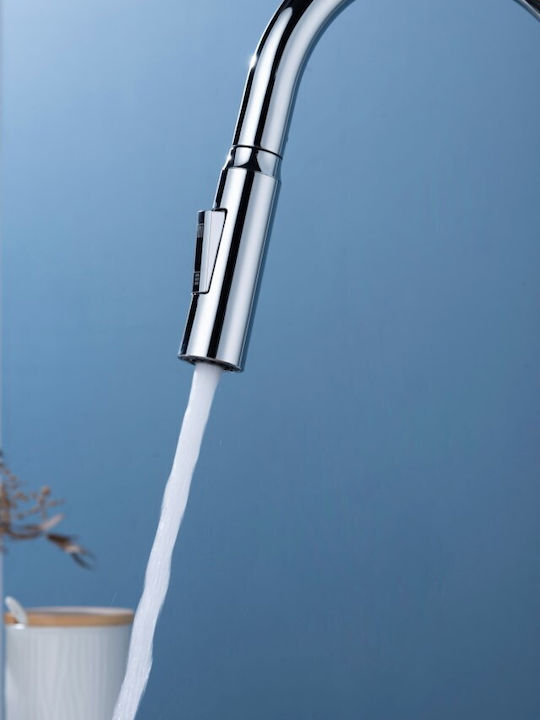 Landsh Poly726 Настолен Смесител за Кухня с Подвижен Душ Сребрист Landsh Poly726 Настолен Смесител за Кухня с Подвижен Душ Сребрист