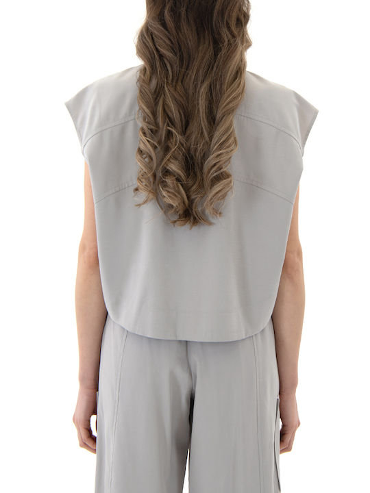Moutaki Sleeveless Women's Shirt Gray