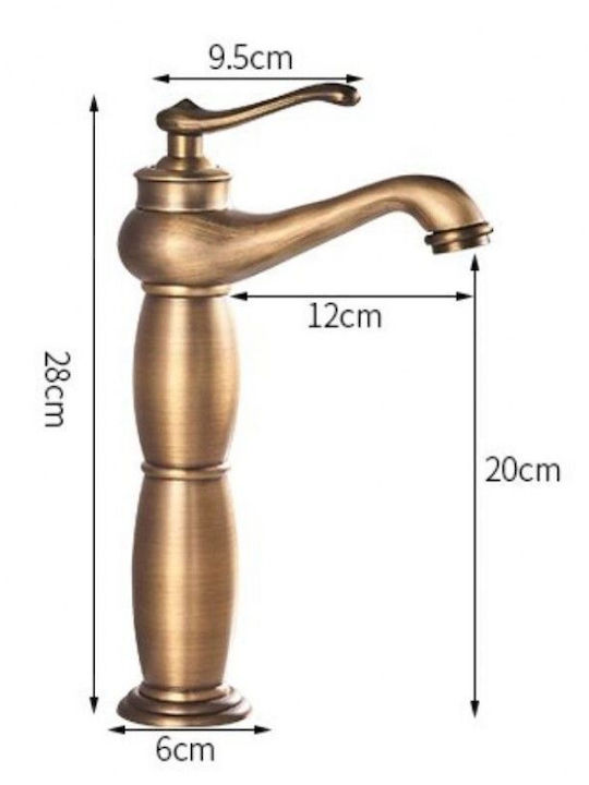 Landsh Mixing Sink Faucet Tall Retro Copper
