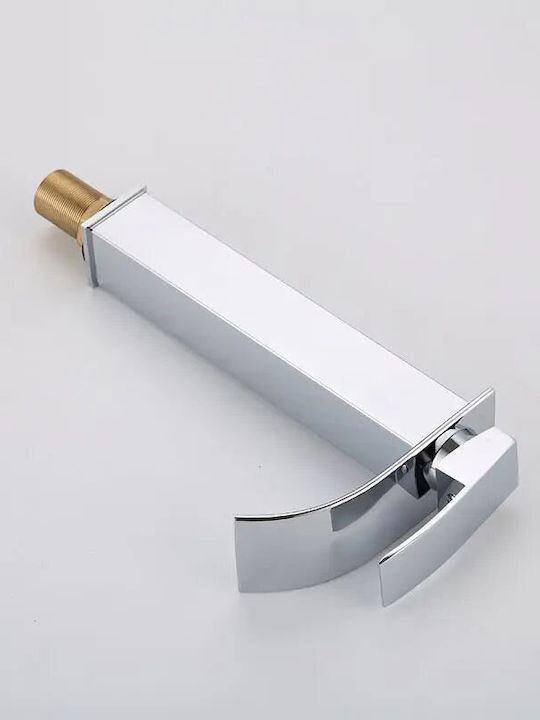 Landsh Mixing Sink Faucet Waterfall Tall Inox Silver