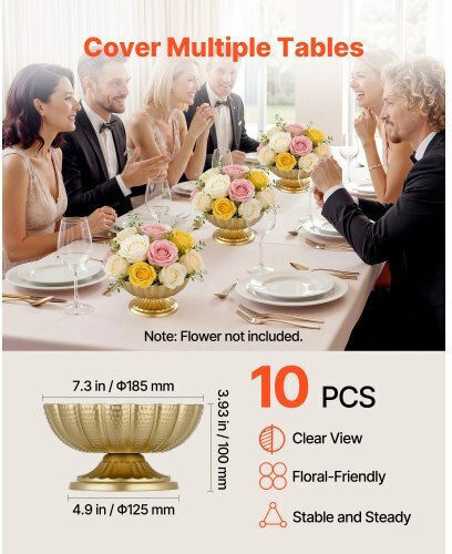 Vevor Set Decorative Metallic Gold Vases 10 Pieces