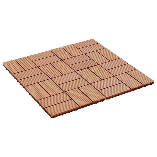 vidaXL Material for Garden Flooring from Wood 30x30cm 11 Pieces