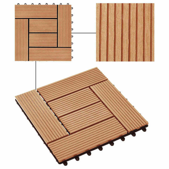 vidaXL Material for Garden Flooring from Wood 30x30cm 11 Pieces