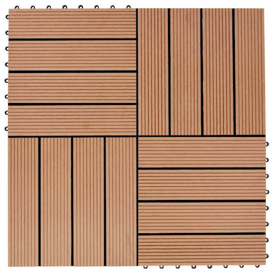 vidaXL Wood Garden Flooring Material 30x30cm 11 Pieces